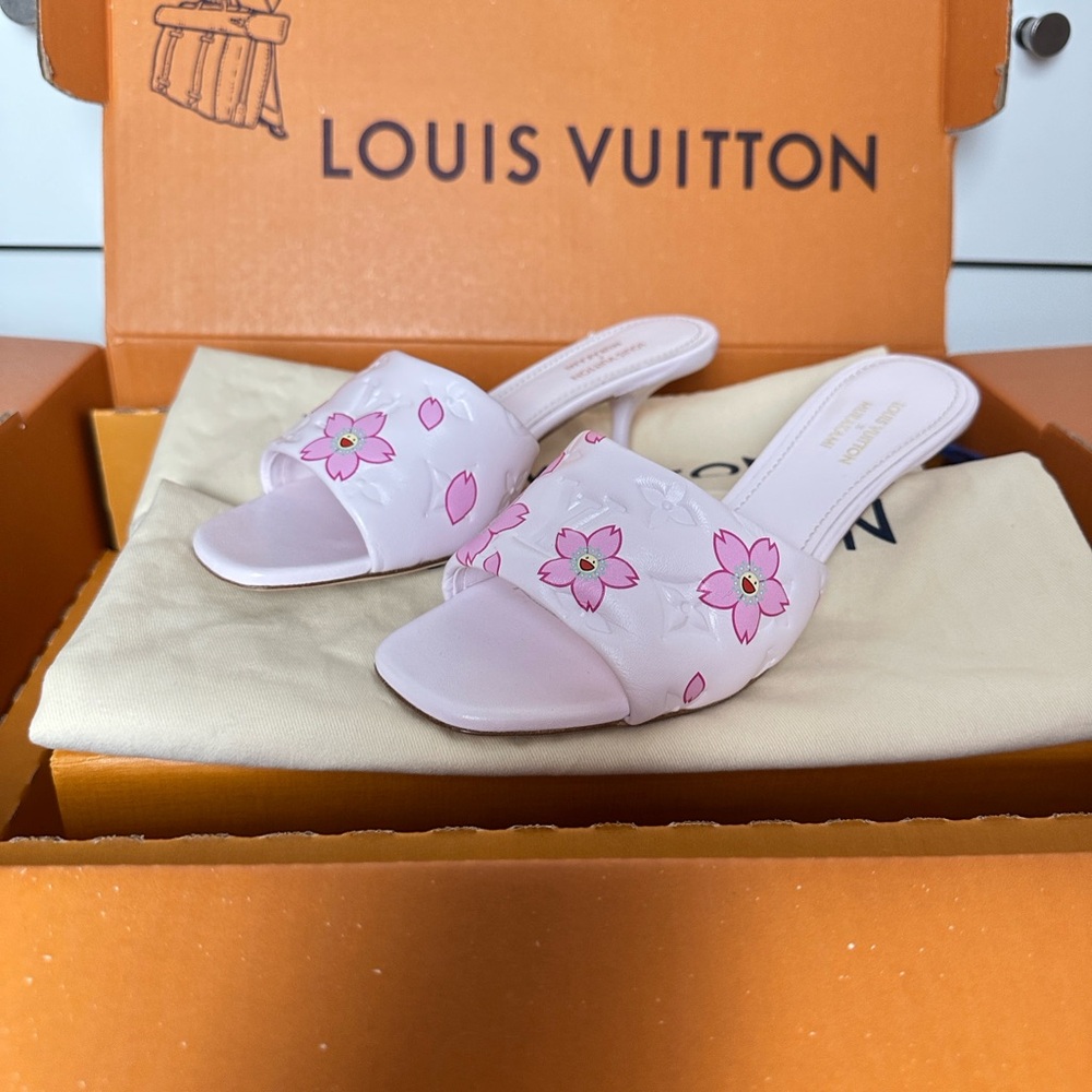 Louis Vuitton x Takashi Murakami LV x TM 6AM Pink Cherry Blossom Mules 1AGWN3 🌸